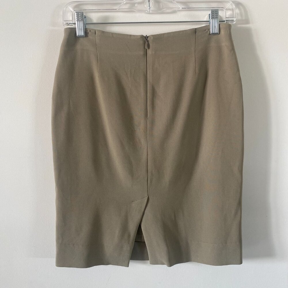 Valentino Roma Women's Beige Pencil Lines Skirt Size 40/4 K16 - Picture 2 of 3